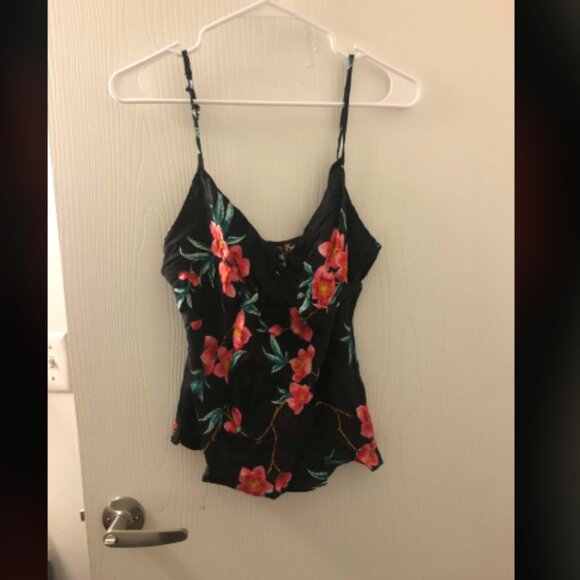 Vintage 2000s Victoria's Secret Floral Silk Cami Top V Neck Sz M - Picture 1 of 5